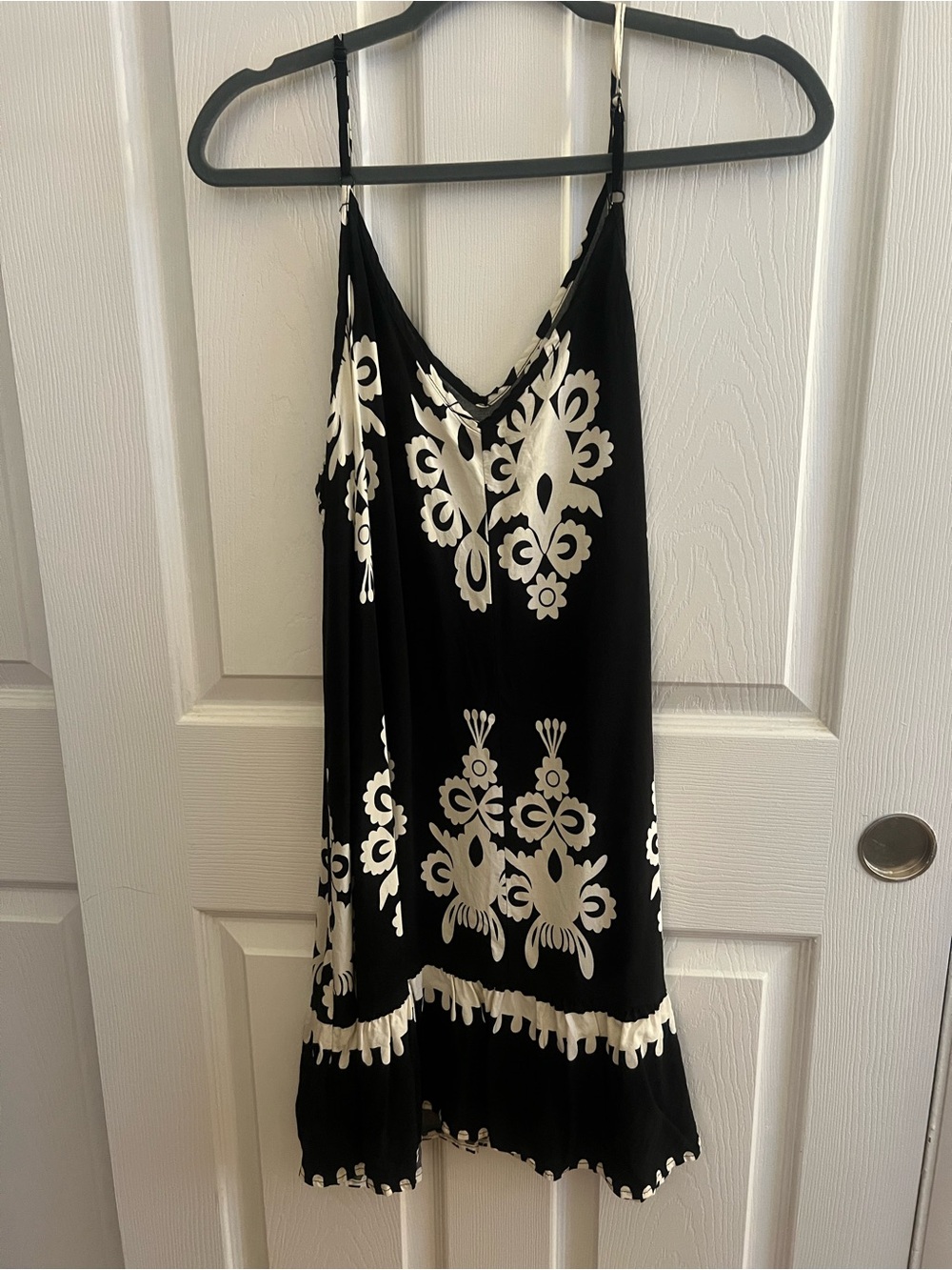 Black & White Embroidered look Slip Dress